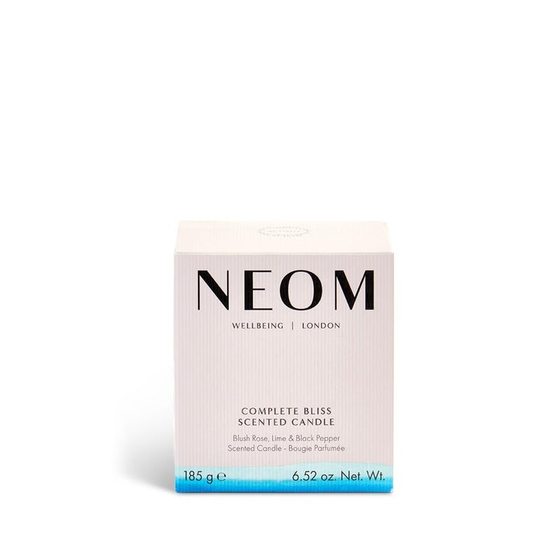 NEOM- Complete Bliss Scented Candle, 1 Wick | Blush Rose, Lime & Black Pepper | Essential Oil Aromatherapy Candle | Scent to De-Stress - Image 3